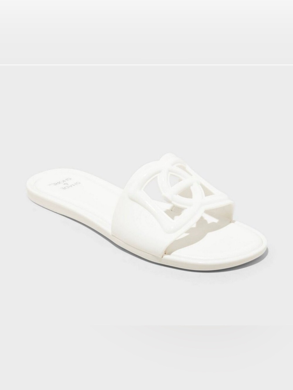 Shade & Shore - White Cutout Logo Slide Sandal